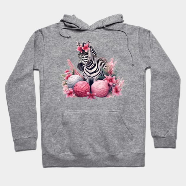 Pink Christmas Zebra Hoodie by Chromatic Fusion Studio